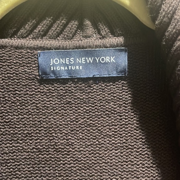 Chocolate Brown Jones NY Cardigan with Belt Detail - Picture 2 of 4